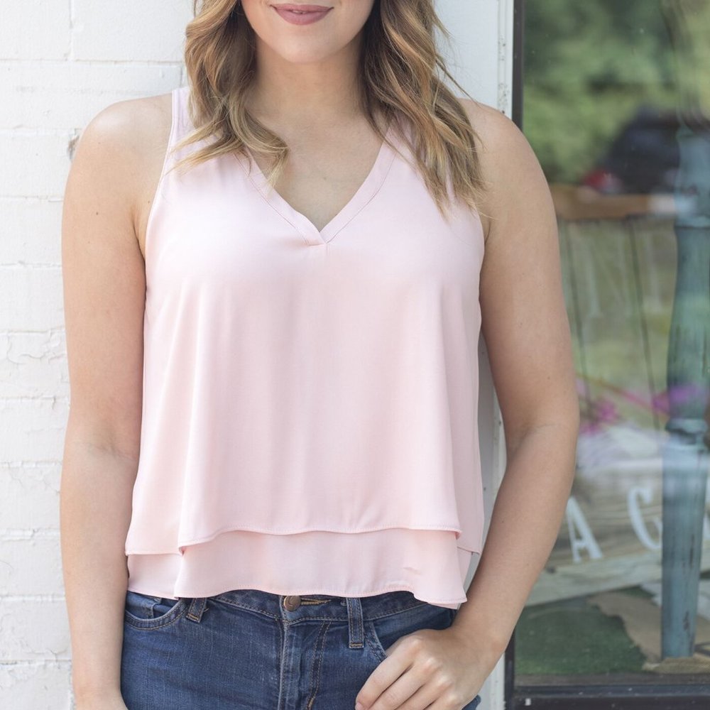 Pink Sleeveless Blouse